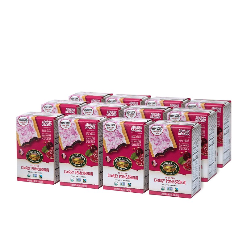 Nature's Path Organic Toaster Pastries, Frosted Cherry Pomegranate, 72 Count