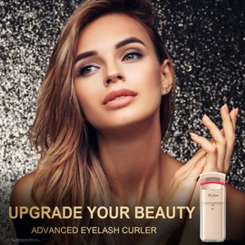 Hicdaw Heated Eyelash Curler Electric Eye Lash Curlers with Built-in Curved Comb Silicone Pad 2 Heating Modes Quick Natural Curling Long Lasting