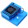 Blue Aluminum Alloy Mini Router Shell Case with Cooling Fan