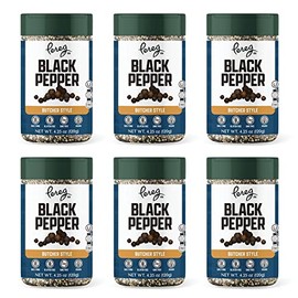 Pereg Butcher Style Coarse Ground Black Pepper Seasoning (4.25 Oz x 6 Pack) - Made with Naturally Harvested Peppers - Strong & Aromatic Taste - Non-GMO, Natural, Non-Irradiated