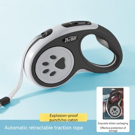 Retractable Dog Leash - 5 Meters Automatic Dog Walking Rope, Explosion-Proof Pet Supplies for Small and Medium-Sized Dogs - Color: Pink paw print 5 meters