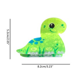 Funny Cartoon Brachiosaurus Dinosaur Hair Clip,Acrylic Hair Clip,Small Claw Clip for Women,Green, 1 Count (Pack of 1)