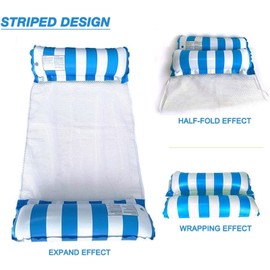 Water Hammock, Inflatable Pool Float，4-in-1 Multi-Portable Water Pool Float Hammock (Saddle, Lounge Chair, Hammock and Drifter)