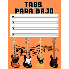 TABS PARA BAJO: Tablaturas En Blanco Para Bajo De 4 Cuerdas | Contiene 120 Páginas Con 8 Tablaturas Por Página Y 8,5 X 11" Pulgadas