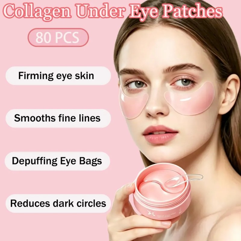 Almohadillas De Hidrogel Con Colágeno Rosa Para Líneas ~