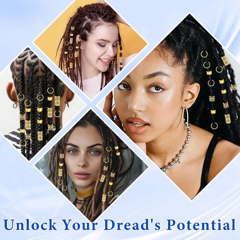 40pcs Adjustable Alloy Hair Clips and Rings for Braids