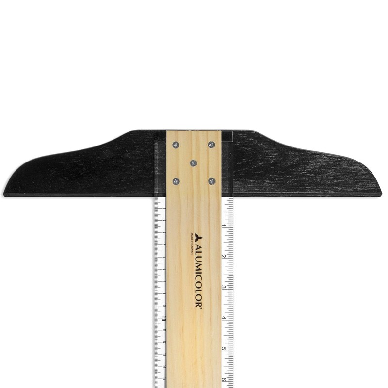 Alumicolor Wood/Acrylic Calibrated T-Square for Art, Framing & Drafting, Natural