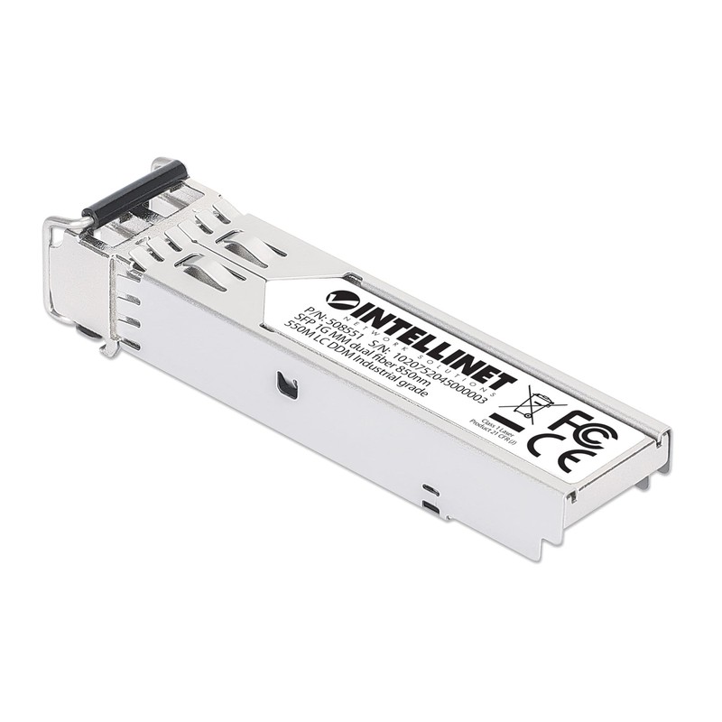 Intellinet Transceiver Industriale Gigabit Fibra Ottica LC Duplex SFP Grigio
