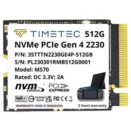 Timetec M.2 SSD NVMe PCIe Gen 3x4 Internal Solid State Drive (2230 512GB Gen3x4)