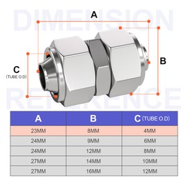 Bwintech 5 Pcs 4mm Straight Push To Connect Lock Nut Tube Pneumatic Fitting,2 Way Nickel Plated Brass Quick KPU4 Air Line Adapter