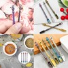 Lqucwepp 10PCS Metal Mini Scoop with Rhinestones,Mini Snuff Spoon,Tiny Skeleton