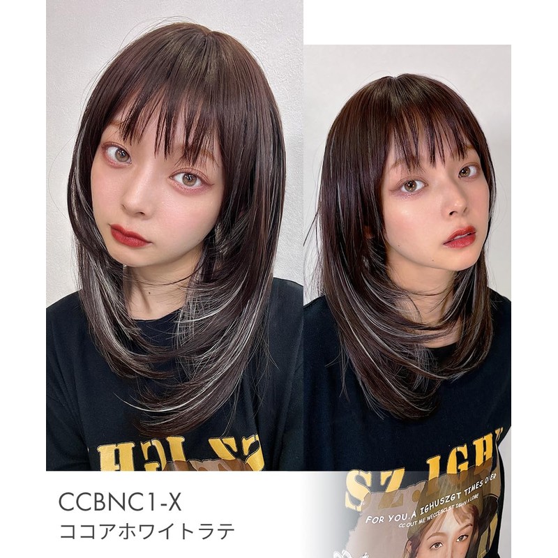 AQUADOLL wg352MBK Medium Semi-Long Layered Inner Mesh Full Wig, One