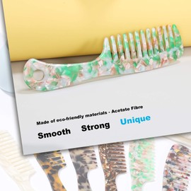 Wide Tooth Comb, BESTOOL Wide Tooth Comb for Curly Hair, Long Hair, Easily Detangling Combs for Women Men or Kids, Wet or Dry (C-6)