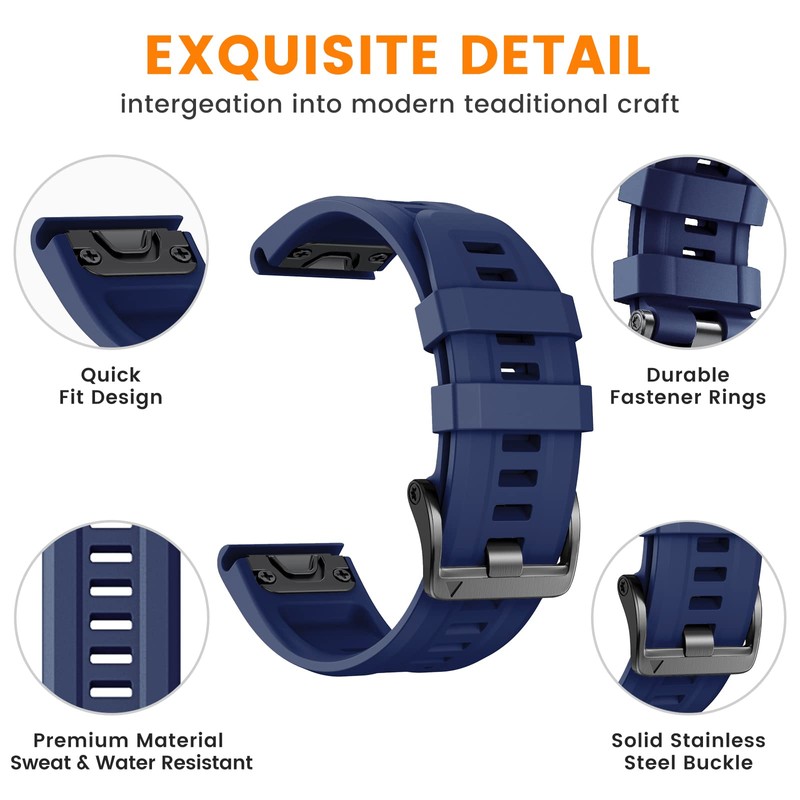 NotoCity Compatible with Garmin Fenix 7/6/5/7 Pro/6 Pro/5 Plus, Quickfit