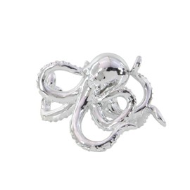 Deco 79 Polystone Octopus Decorative Sculpture Home Decor Statue with Long Tentacles and Suctions Detailing, Accent Figurine 12" x 7" x 7", Silver