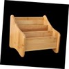 TOVINANNA Bamboo Storage Box Three Compartments Multi-function Desk Organizer for
