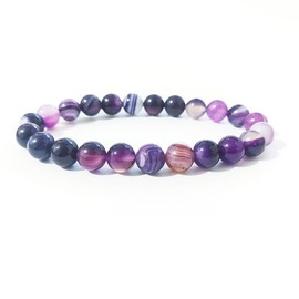 LORJE Agate BEADS Bracelets Gemstone Crystal Beads Unisex Bracelets jade String bracelet 8mm, One Size, Gemstone, No Gemstone