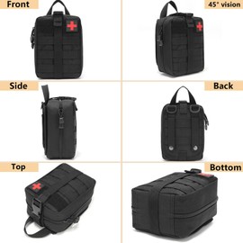 Tactical Medical Molle Pouch Tactical - 1000D Nylon First Aid Pouch, Big Capacity EMT Pouch Utility, Heavy Duty Military Grade Rip-Away Ifak Pouch for Home and Outdoor Activities（Bag Only）