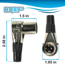 HQRP 2-Pack 3-Pin XLR Adjustable Right Angle Male Connector with 7 Different Position, Compatible with Pro Audio DJ Band XLR Plug Jack Right Angle 3 Pin Mic Microphone Speaker Audio Cable Connector