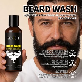 Beard Wash and Conditioner Set for Men,Natural Plant-Based Formula with Argan & Jojoba Oil,Deep Cleansing & Moisturizing,Prevent Dryness & Frizz,2-in-1 Beard Care Kit