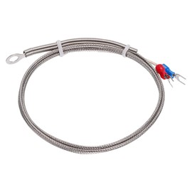 MECCANIXITY K Type Thermocouple Temperature Sensor PT100 6mm Ring High Temperature Probe 3.3ft Wire 0 to 600°C(32 to 1112°F) Stainless Steel