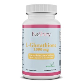 BeShiny L-Glutación Píldoras Blanqueadoras Piel 1000mg Suplemento Antioxidante Anti
