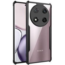 TPDRUY Funda para Honor Magic7 Lite 5G Case Transparente Uso Rudo Acrílico PC, Borde Flexible TPU Cover, Protectora de Cámara Lente Shockproof Rigido Carcasa Bumper DF