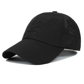 EVD-X Gorra Deportiva Mujer y Hombre para Cabello Largo Actividades al Aire Libre Ajustable Secado Rápido Sol Sombrero Gorra Beisbol Caminata Pesca Golf 4x4 (Negro y Negro)