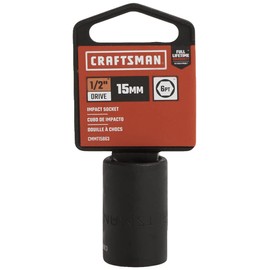 CRAFTSMAN Shallow Impact Socket, Metric, 1/2-Inch Drive, 15mm (CMMT15863)