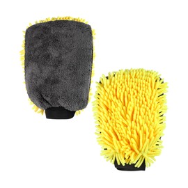 Car Wash Sponge, Shearling, Microphone Fiber, Double Sided Gloves, 2-Way, Body Wash Sponge, Scratch Prevention, Soft, Fluffy, Keeps Hands Dry