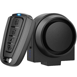 Bicycle Alarm System with Remote Control, 113 dB Motorcycle Alarm System, Wireless Vibration and Motion Sensor, Waterproof Siren, for E-Bike, Scooter, Bicycle, Motorcycle (A)