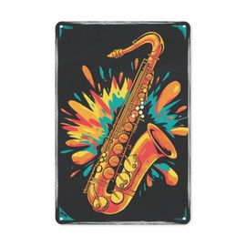 Music Graffiti Tin Sign 8X12IN Urban Metal Wall Art for Studio, Record Store & Street Art Theme Decor