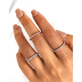 MomentWish Wedding Band for Women, 0.15Carat Moissanite Wedding Ring, D Color VVS1 Simulated Diamond S925 Sterling Silver Band Eternity Ring-Size5.5