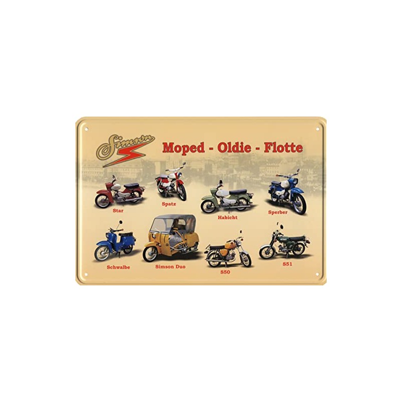 Geschenkeparadies 24 Tin Sign 20 x 30 cm Moped Oldie