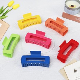 Sisiaipu-Pinzas para el cabello grandes de 4 pulgadas, 6 piezas, pinzas para el cabello grandes para cabello grueso, pinzas para el cabello cuadradas 