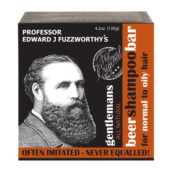 Professor Fuzzworthy's Gentlemans Beer Hair Shampoo Bar for Normal, Dry, Oily Hair | SCENTED with All Natural Oils From Tasmania Australia - 4.2 oz
