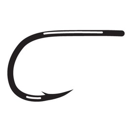Gamakatsu Black Glo Bug 2X Strong Fly Hook, 100 Pack, 79406-100, Black, 8