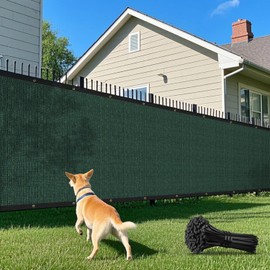 DAWNOVO 4' x 12' Privacy Fence Screen with Brass Grommets Heavy Duty Fencing Cover Windscreen Mesh Shade Net Cover Zip Ties Included for Backyard Garden Patio Outdoor, Green