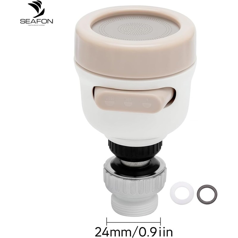 SEAFON Aireador para Grifo de Cocina 360° 3 Modos Antisalpicaduras