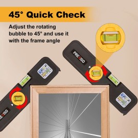 PREXISO 4-in-1 Line Laser Level Multipurpose Torpedo Level Quick Angle Setting