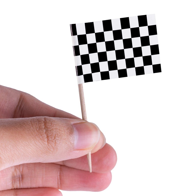 Super Z Outlet 100 Pack Mini Checkered Racing Flag Finish