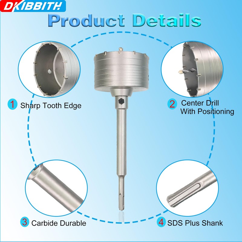 6-5/16" Concrete Hole Saw, 160mm Tungsten Steel Core Bit for