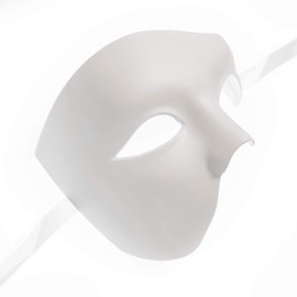 Beyond Masquerade White Masquerade Masks DIY Blank Mask Undecorated Paintable (Full Phantom)