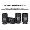 MIXPOWER 4-Piece 1/2'' Drive Deep Impact Socket Set, 6 Point,