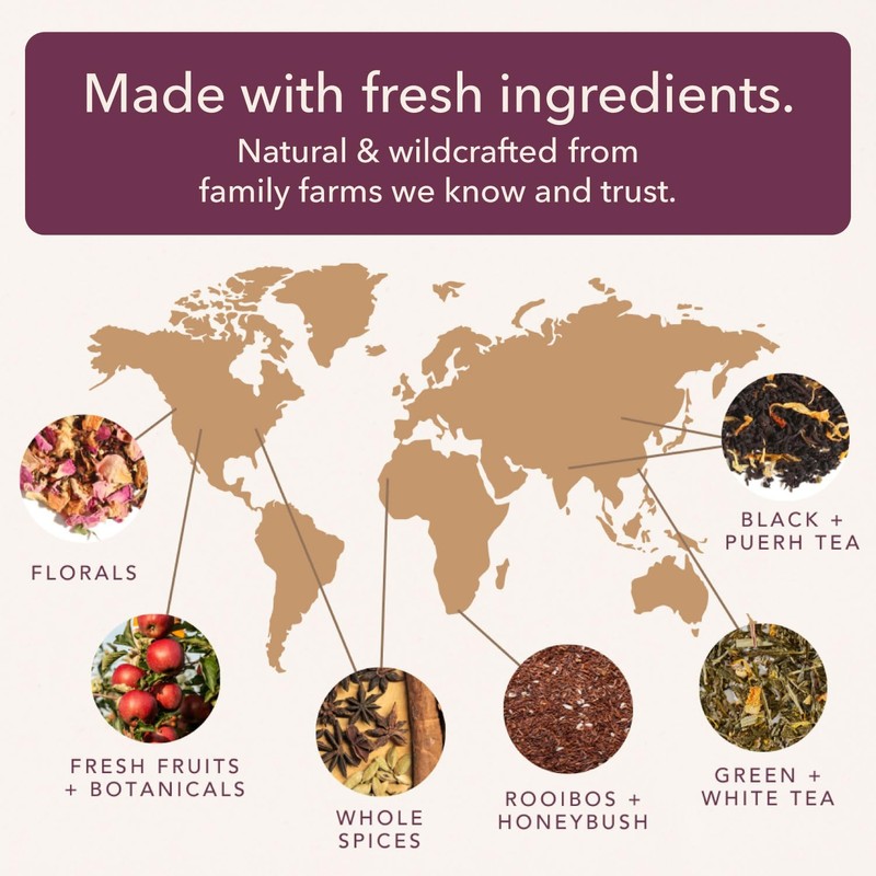 Loose Leaf Tea Sampler – 5 Caffeinated Blends Including Creme