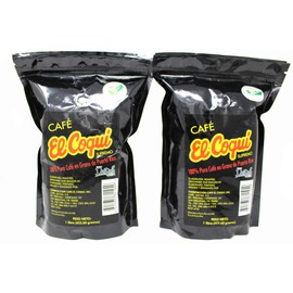 Cafe El Coqui Supremo, 1 lb - El Coqui Supreme Roasted Coffee Beans 100% Puerto Rican Coffee, 1 pound (2 pack)