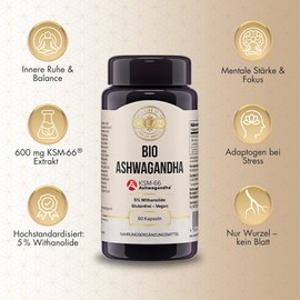 I-like-it-Clean® - Bio Ashwagandha Extrakt - 600 mg Ashwagandha-Extrakt pro Kapsel - 90 Kapseln - klinisch geprüfter & patentierter Markenrohstoff KSM-66® - vegan, laborgeprüft & ohne Zusätze