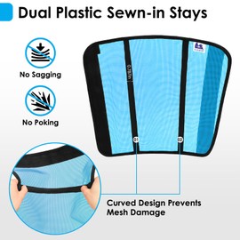 TAILNERY Fly Boots for Horses Set of 4 - Edge-Curved Design for Optimal Fit, Non-Sag Dual Stay System, Breathable Mesh for Comfort, Reduces Stomping & Fatigue (Medium to Large, Blue)