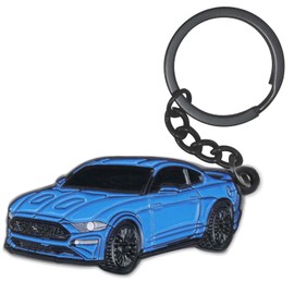 glahorse For Ford Mustang Keychain，For Ford Mustang Accessories 2015-2020，Metal Keychain (Blue)