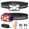 Elmchee Rechargeable Headlamp,2 Pack 2500 Lumen Bright 5 Led Headlamp,14